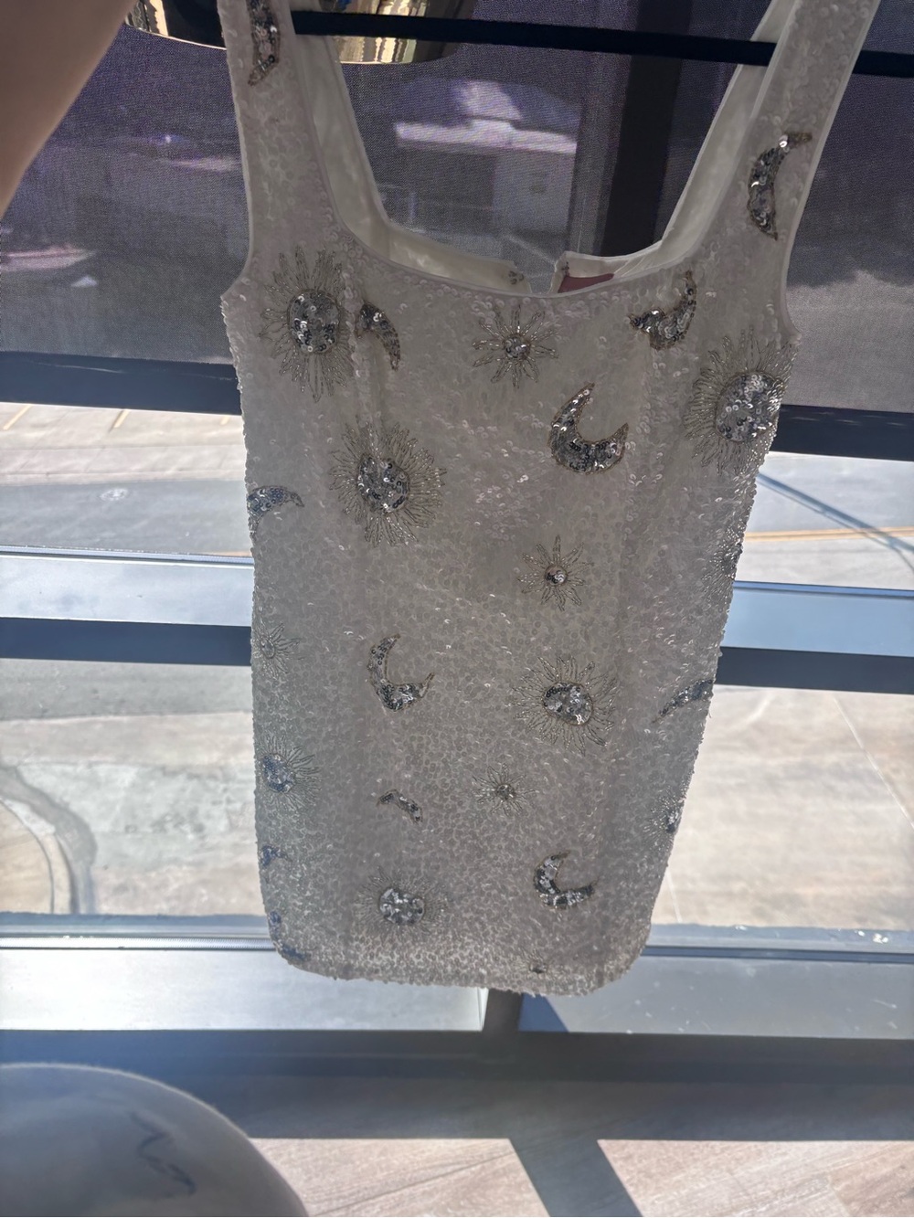 Show Me Your MuMu Let’s Go Mini - White Celestial Sequin Mini Dress - Picture 5 of 6